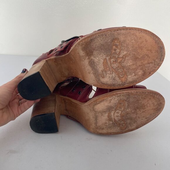 Freebird Blake Shoes Sandals w Heel Buckles Red - Picture 8 of 10